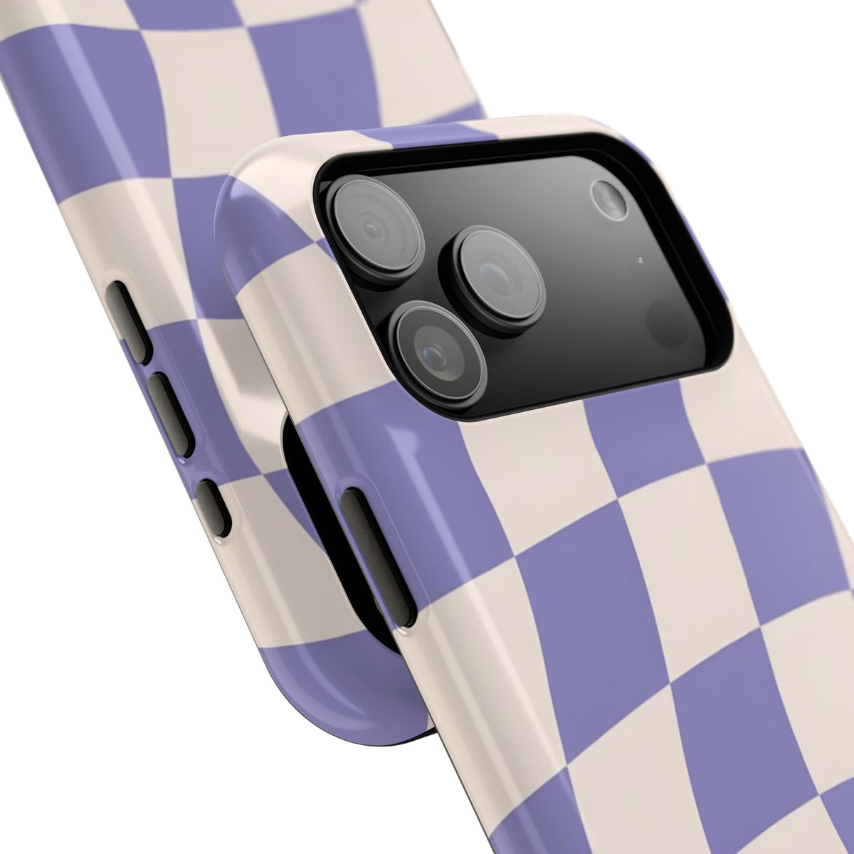 Lilac Wavy Checkered iPhone Case