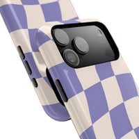 Lilac Wavy Checkered iPhone Case