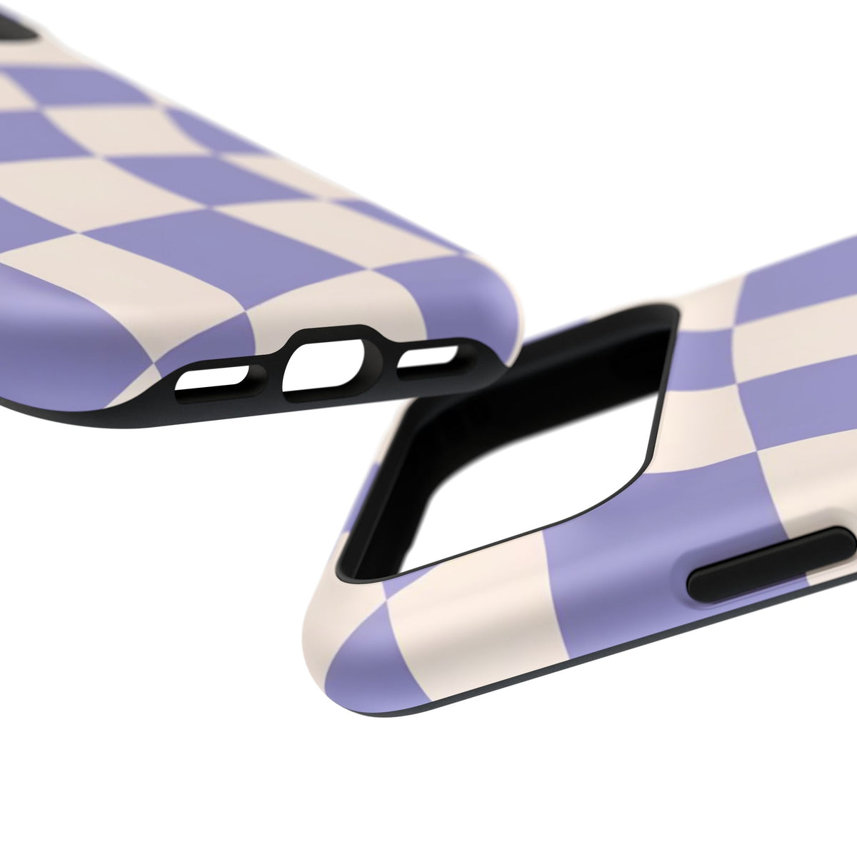 Lilac Wavy Checkered iPhone Case