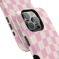 Pink Wavy Checkered iPhone Case