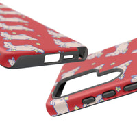 Red Hopping Bunnies And Stars Samsung Case