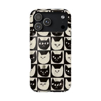 Black And White Cat Tiles iPhone Case