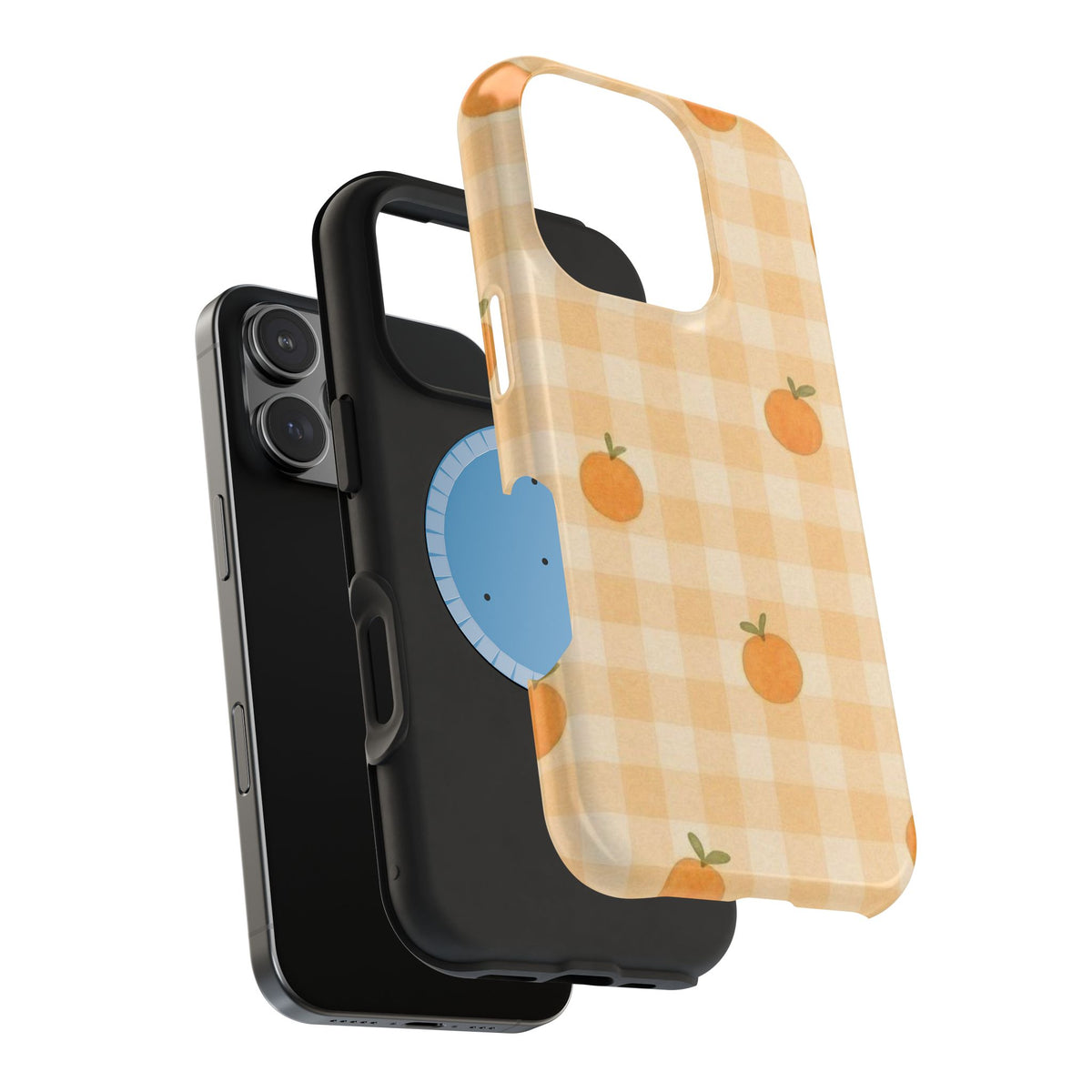 Orange Fruit And Checkered iPhone Case