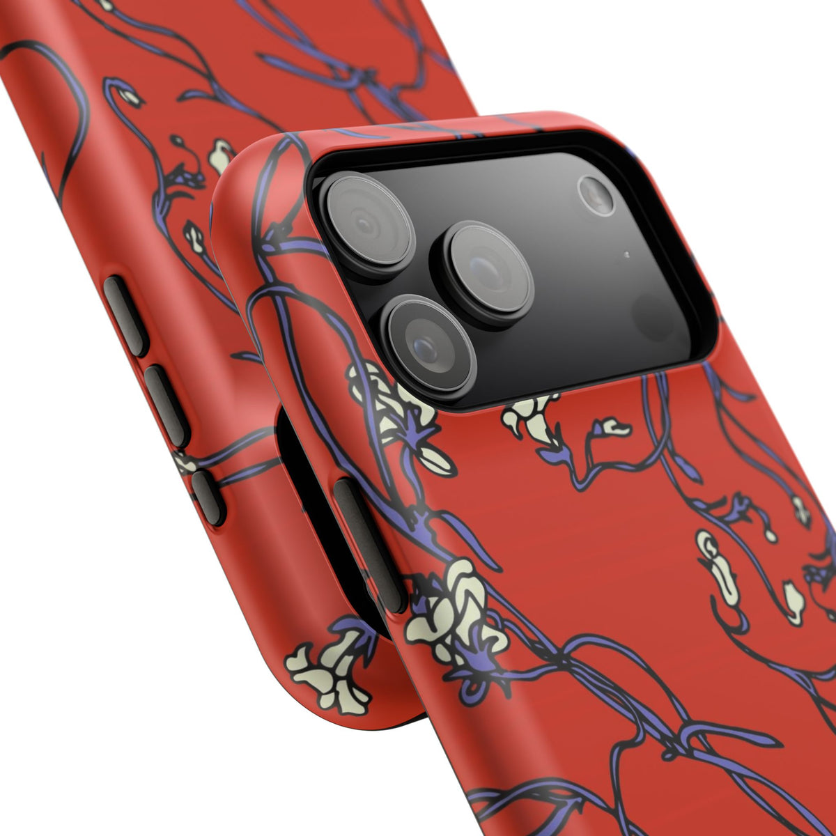 Red Withered Floral iPhone Case