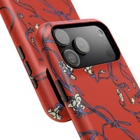 Red Withered Floral iPhone Case