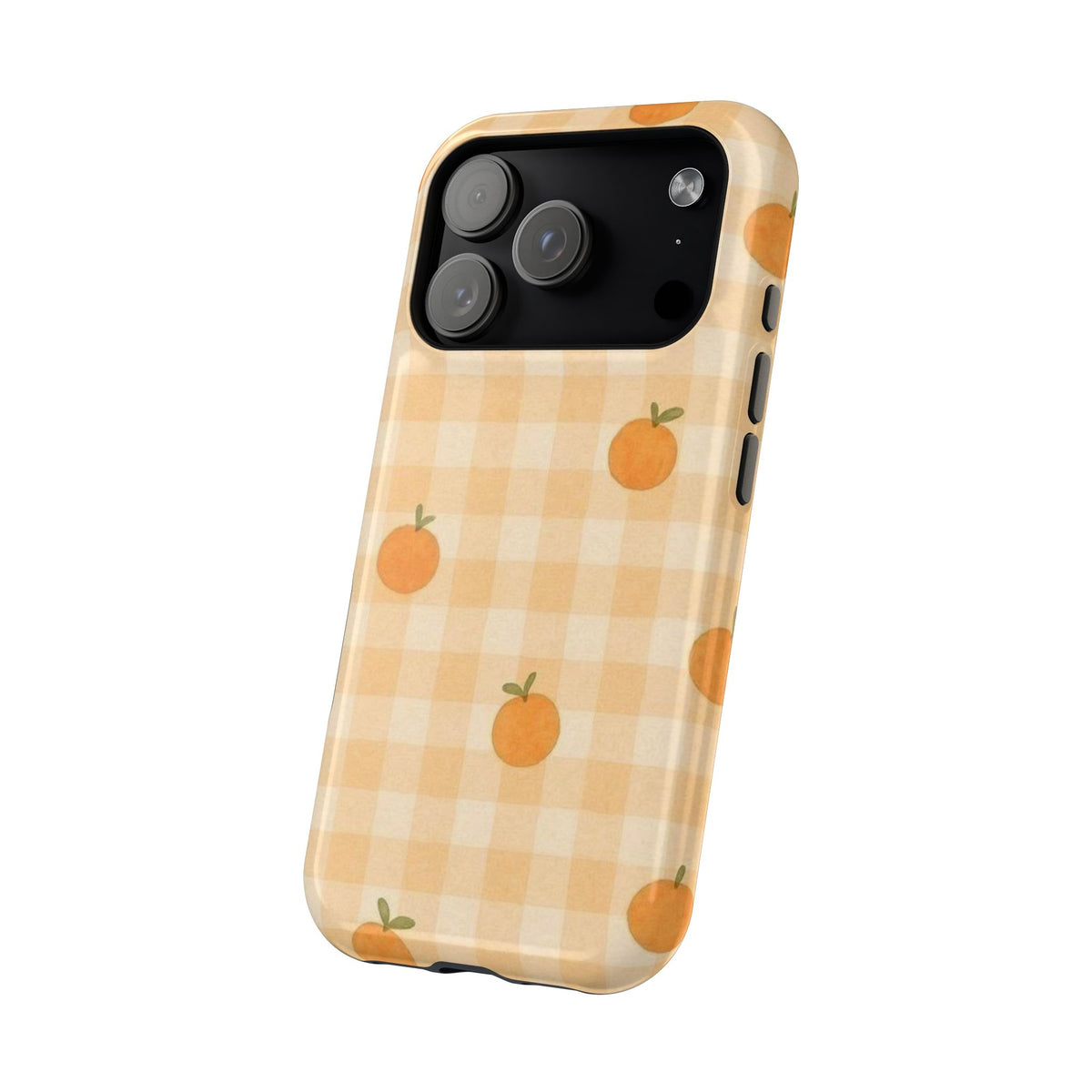 Orange Fruit And Checkered iPhone Case