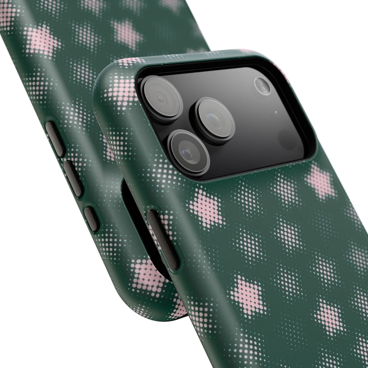 Green And Pink Pixelated Star iPhone Case