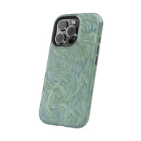 Blue And Green Artsy Swirl iPhone Case