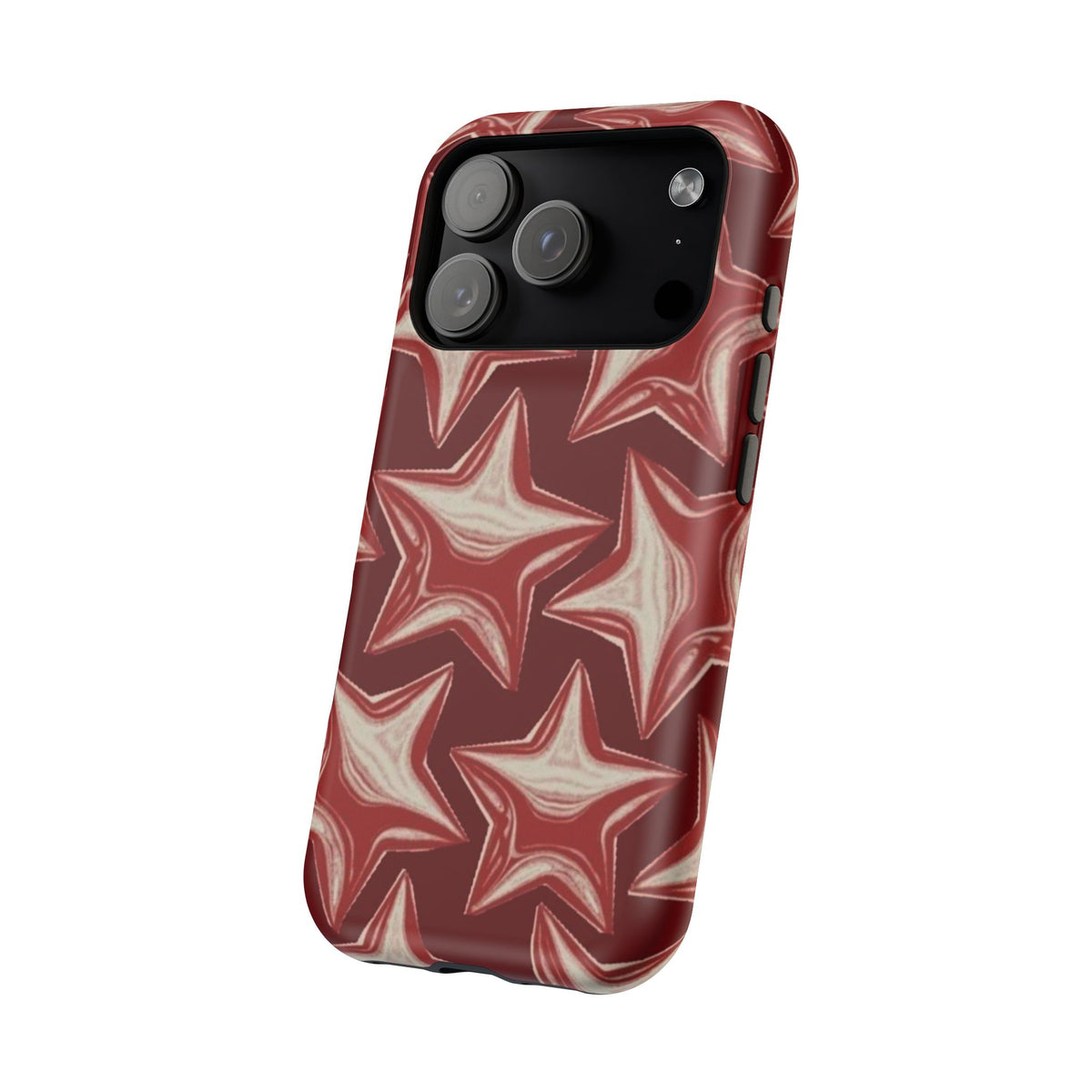 Chrome Shiny Red Stars iPhone Case
