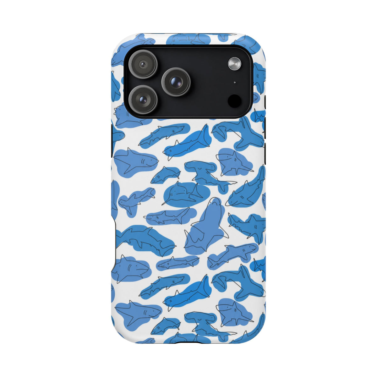 Cartoony Water Art Sharks iPhone Case