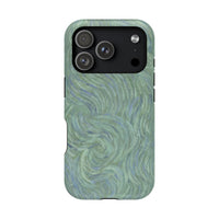 Blue And Green Artsy Swirl iPhone Case