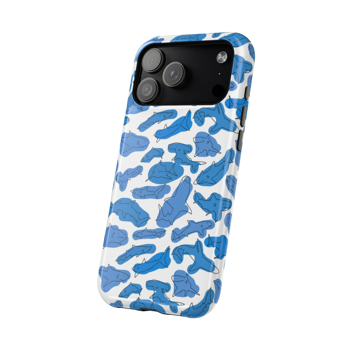 Cartoony Water Art Sharks iPhone Case