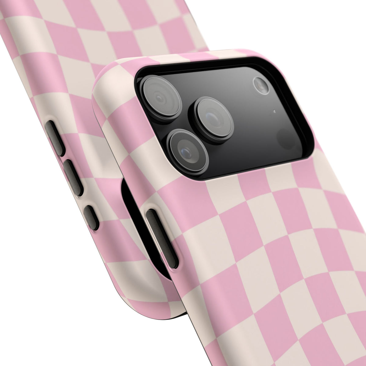 Pink Wavy Checkered iPhone Case