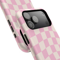 Pink Wavy Checkered iPhone Case