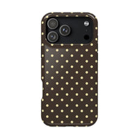 Brown And Yellow Polka Dots iPhone Case