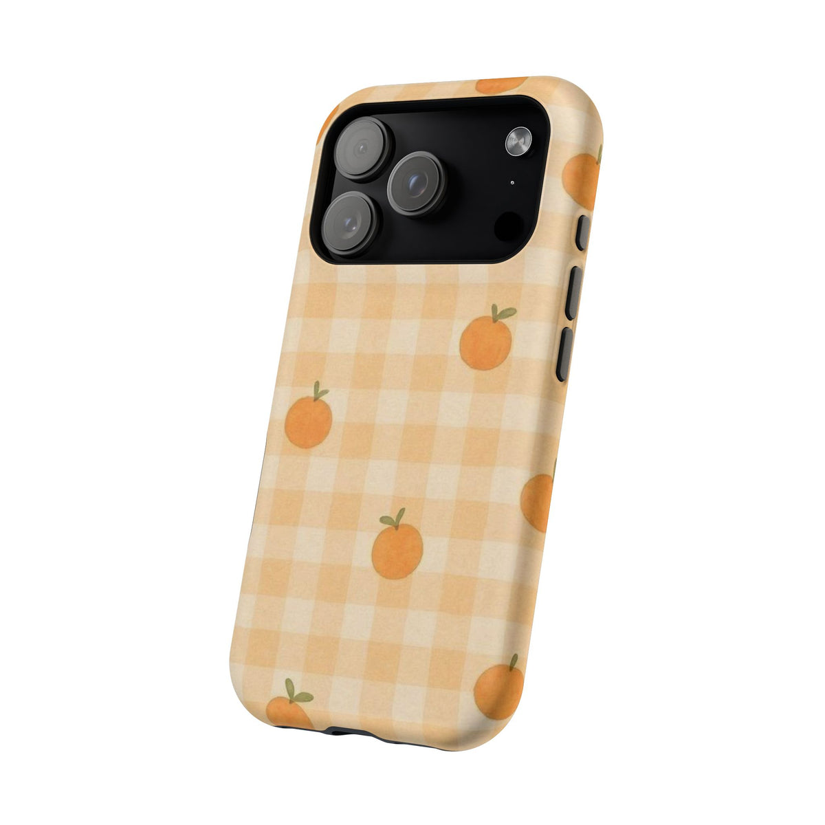 Orange Fruit And Checkered iPhone Case