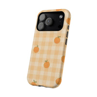 Orange Fruit And Checkered iPhone Case