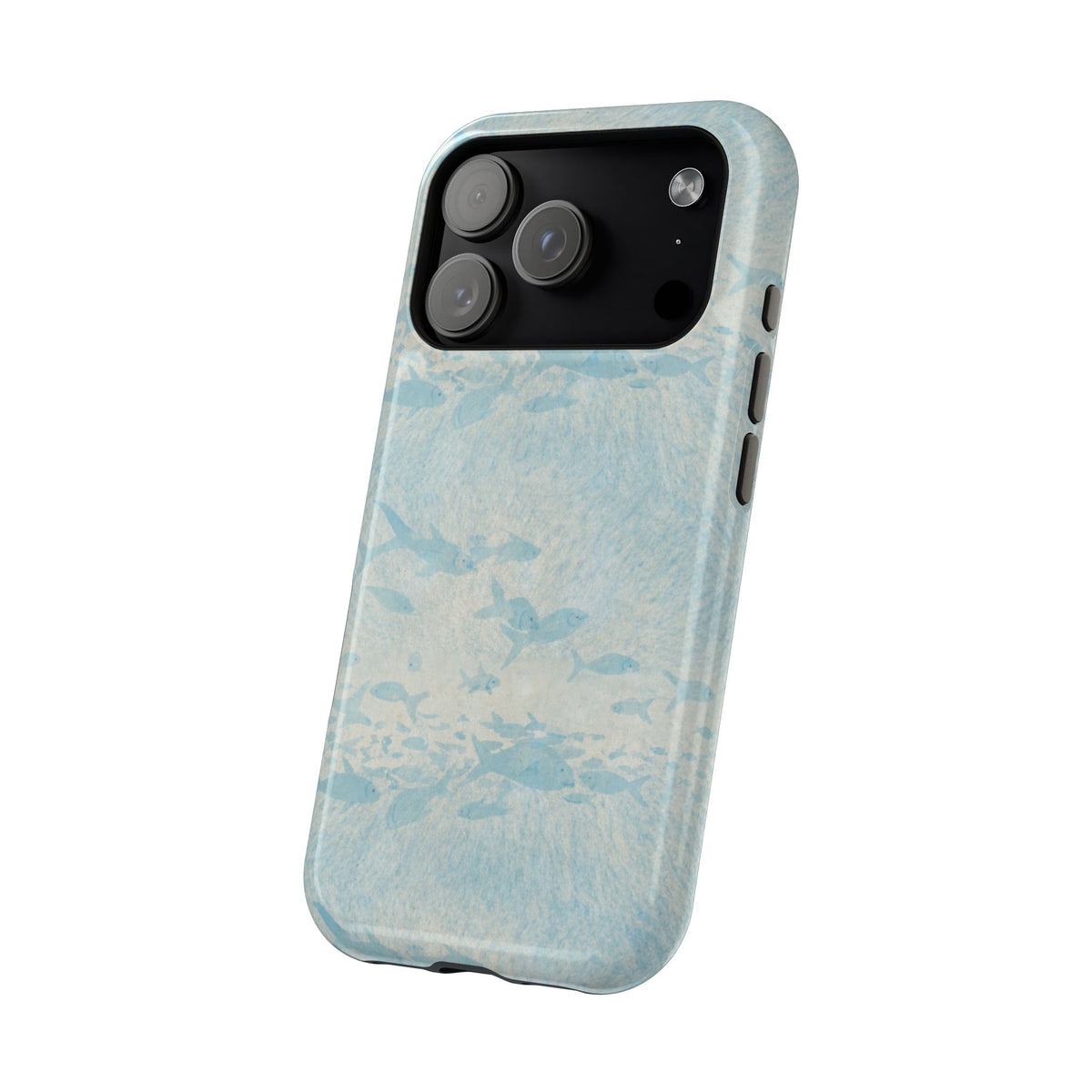 Blue Watercolor School Of Fishes iPhone Case