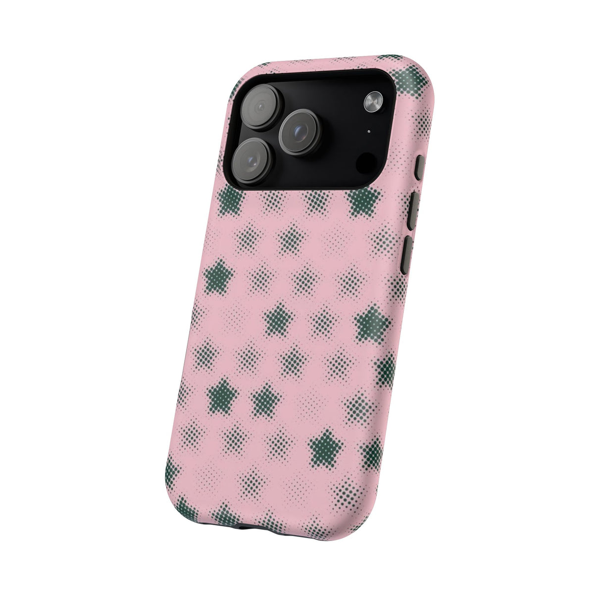 Pink And Green Pixelated Star iPhone Case