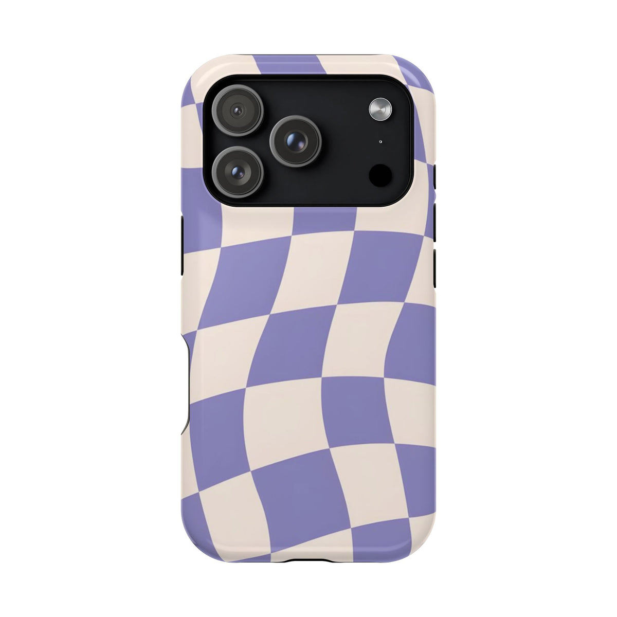 Lilac Wavy Checkered iPhone Case