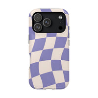 Lilac Wavy Checkered iPhone Case