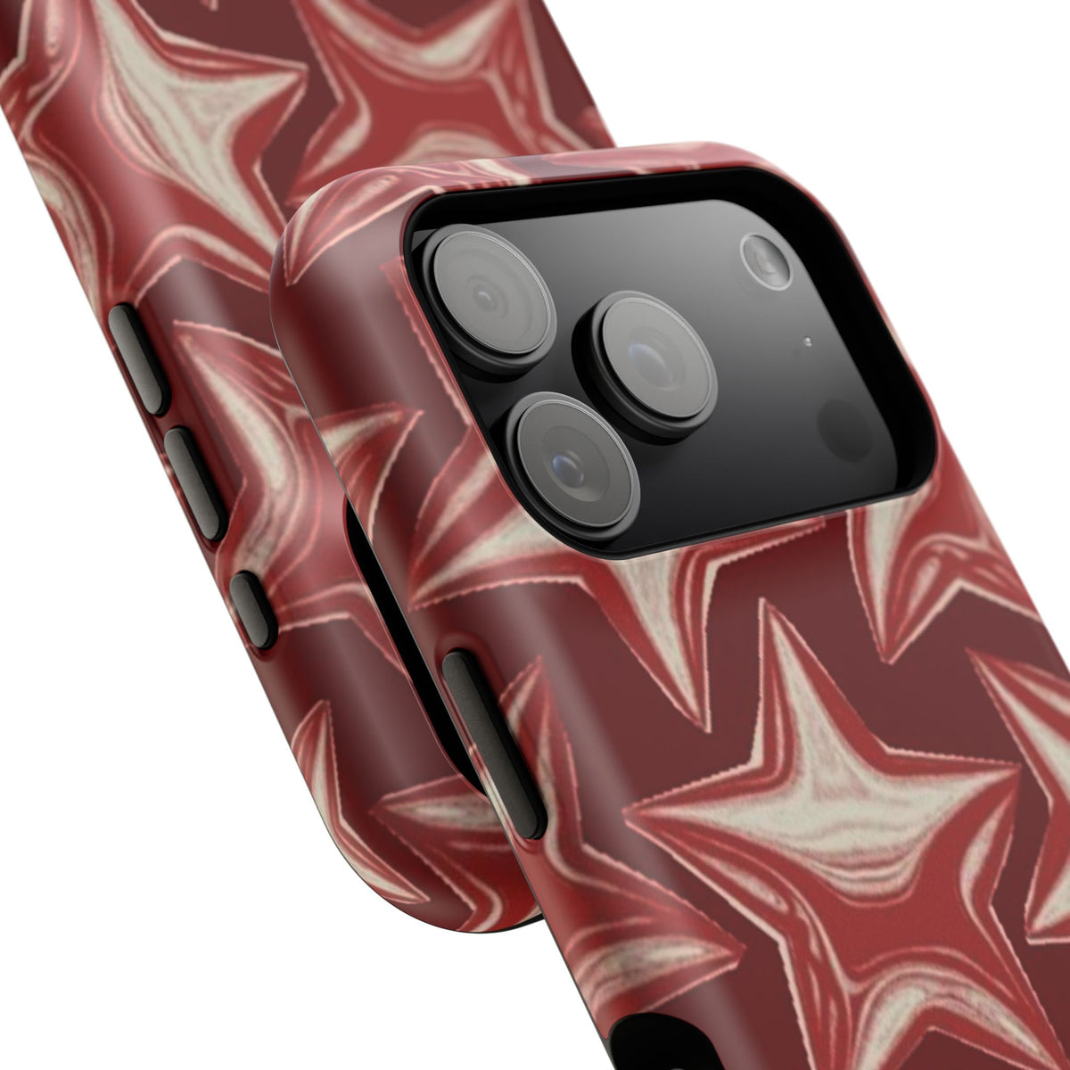Chrome Shiny Red Stars iPhone Case
