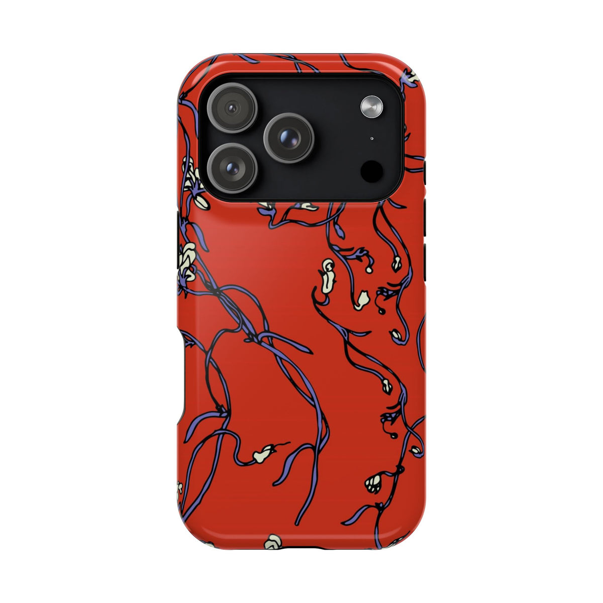 Red Withered Floral iPhone Case