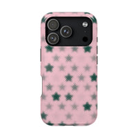 Pink And Green Pixelated Star iPhone Case