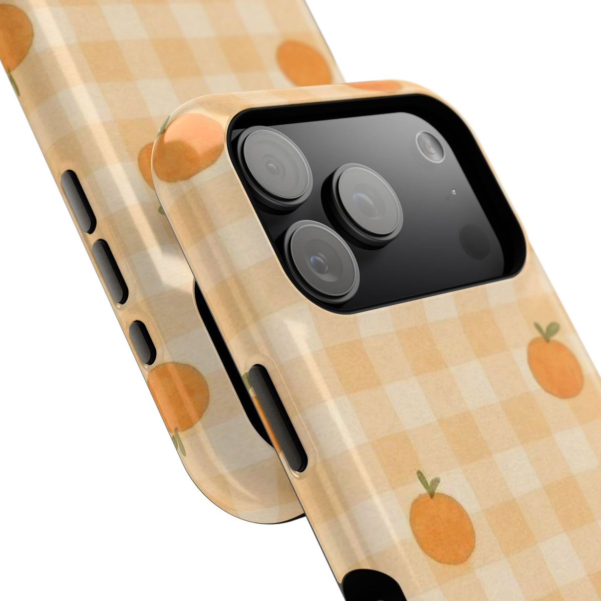 Orange Fruit And Checkered iPhone Case