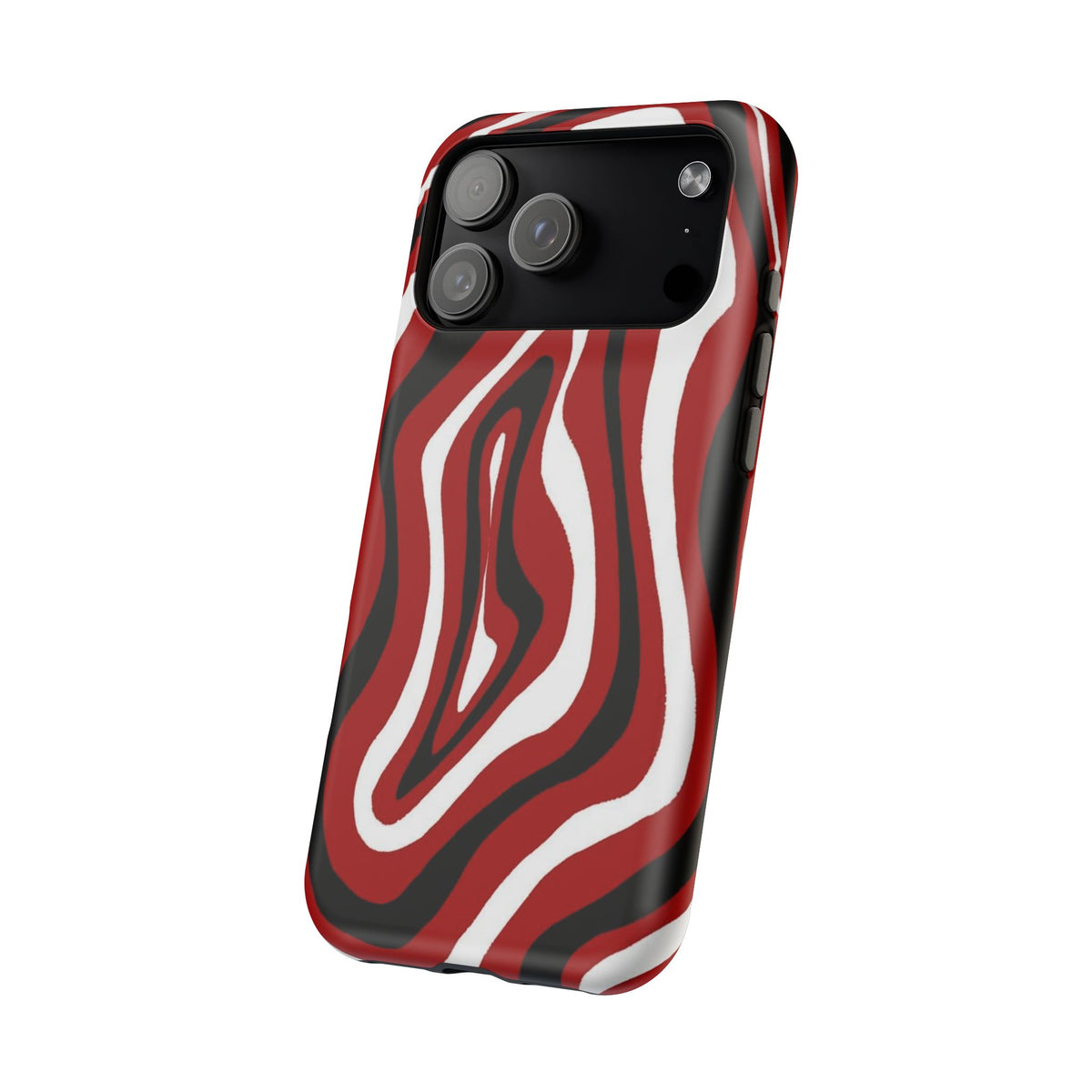 Red And Black Artsy Swirl iPhone Case