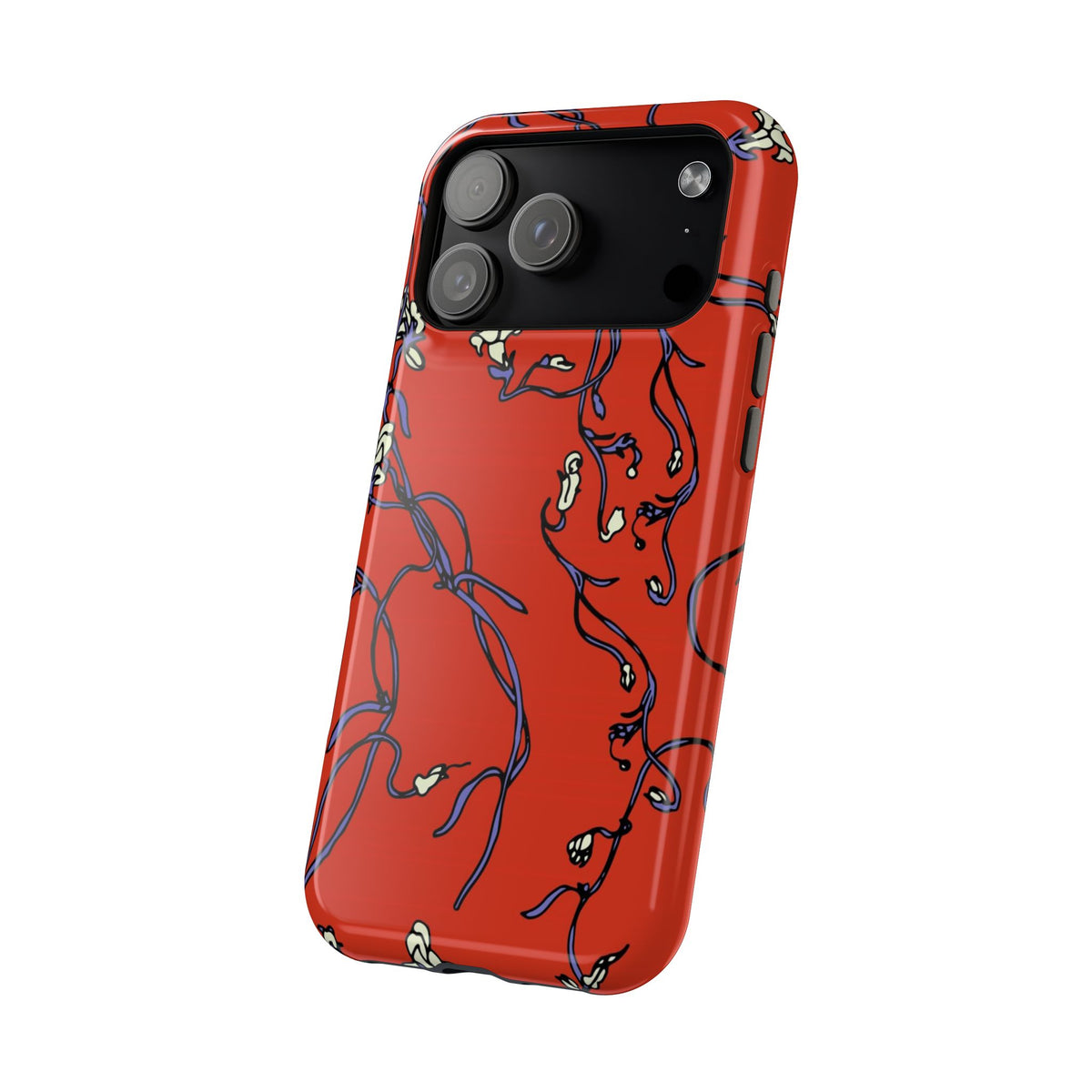 Red Withered Floral iPhone Case
