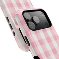 Pink Checkered iPhone Case