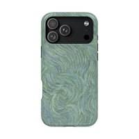 Blue And Green Artsy Swirl iPhone Case