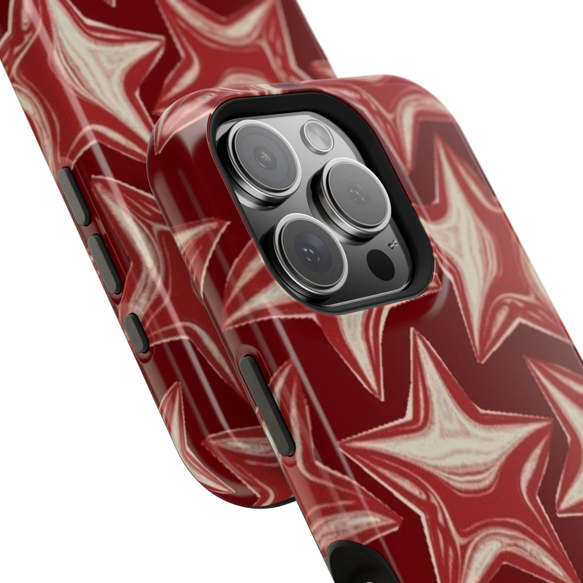 Chrome Shiny Red Stars iPhone Case
