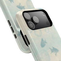 Blue Gold Fishy And Bubbles iPhone Case