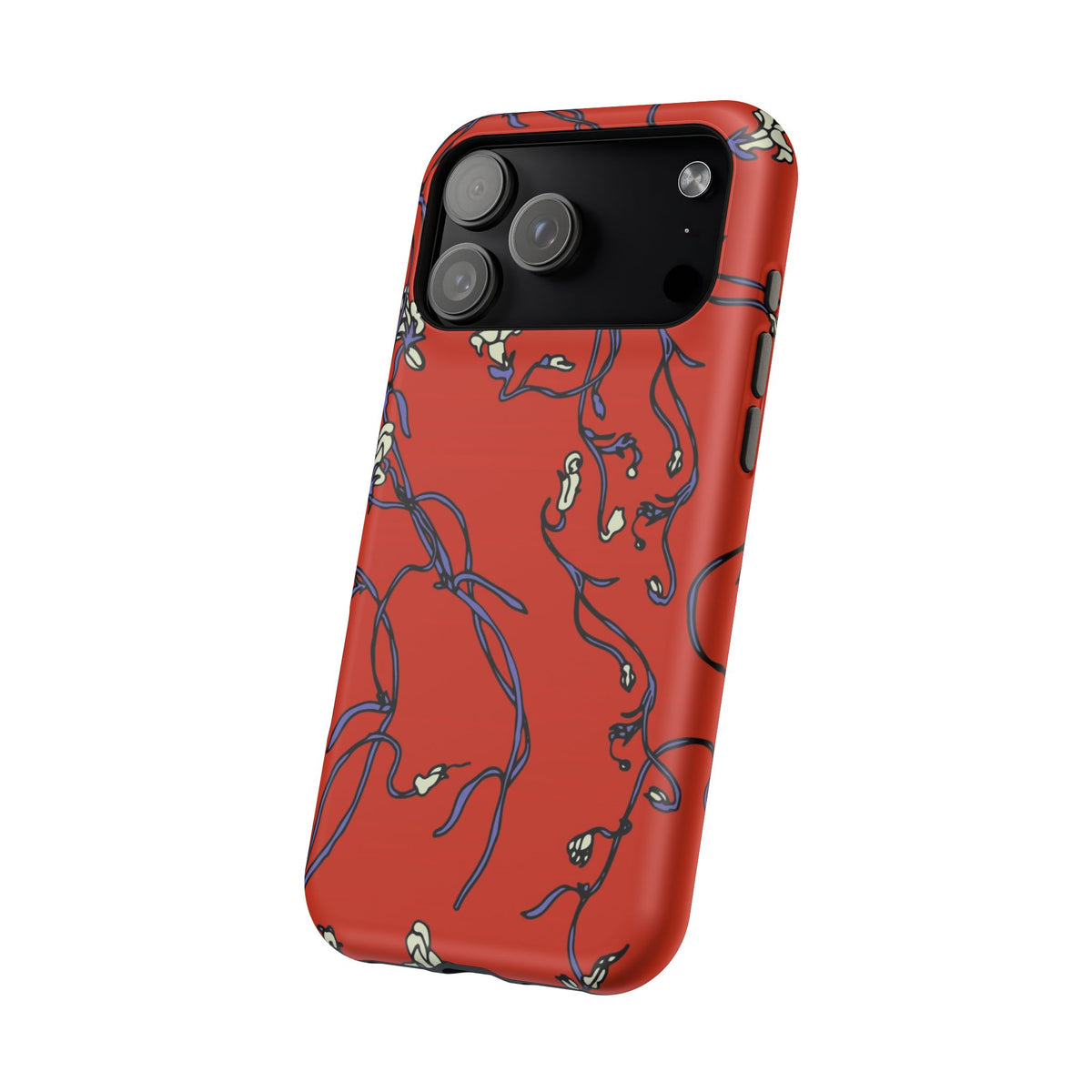 Red Withered Floral iPhone Case