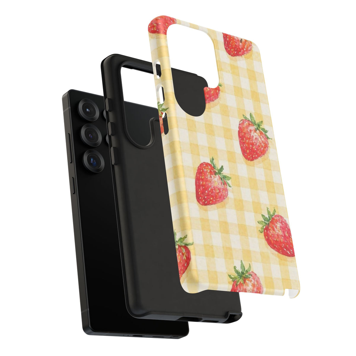 Fruity Strawberries Yellow Checkered Samsung Case