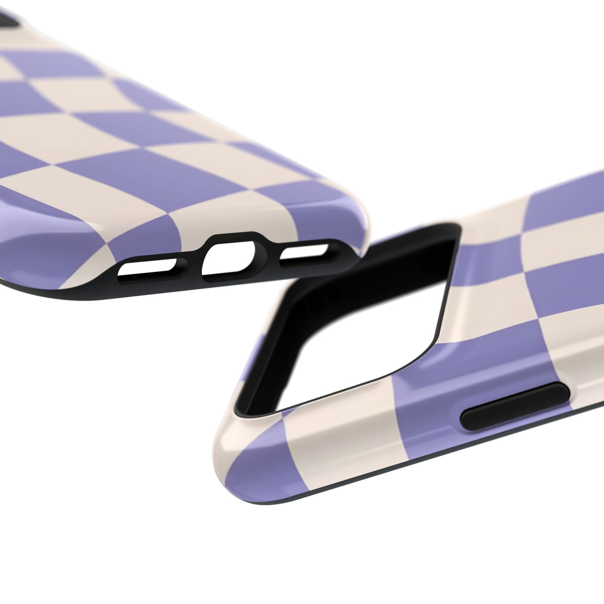 Lilac Wavy Checkered iPhone Case
