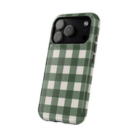 Forest Green Checkered iPhone Case