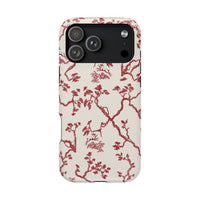 Red Floral Branches iPhone Case