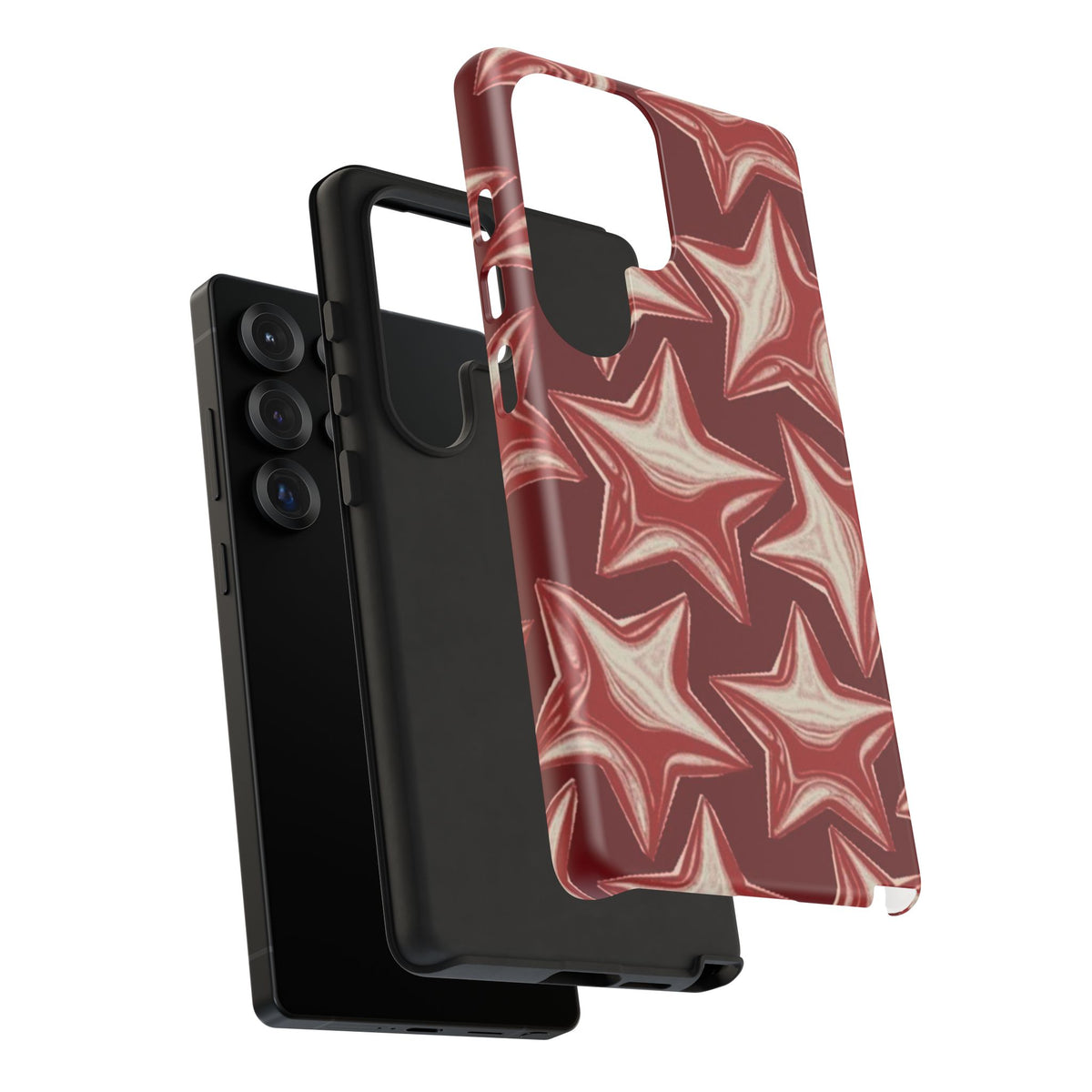 Chrome Shiny Red Stars Samsung Case