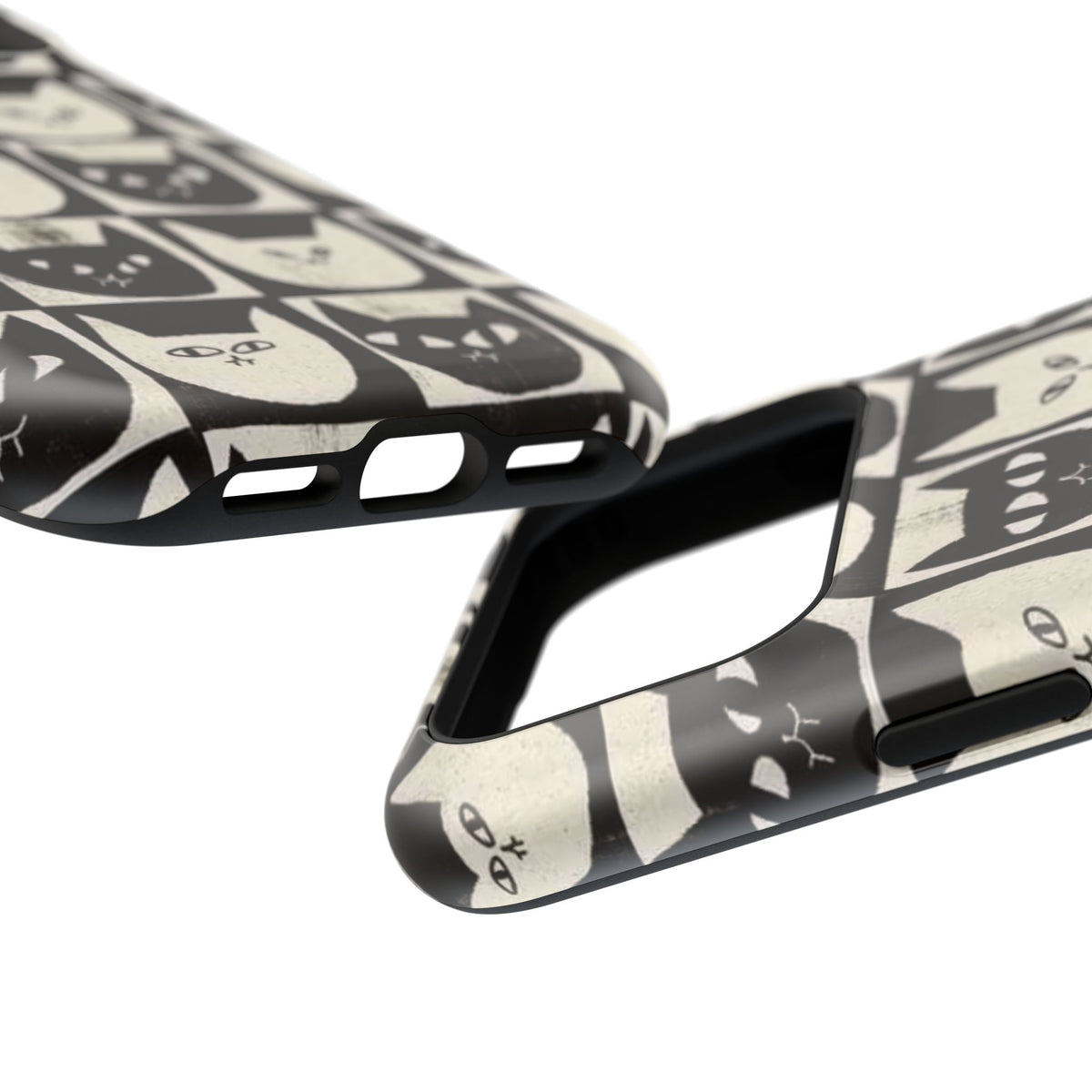 Black And White Cat Tiles iPhone Case