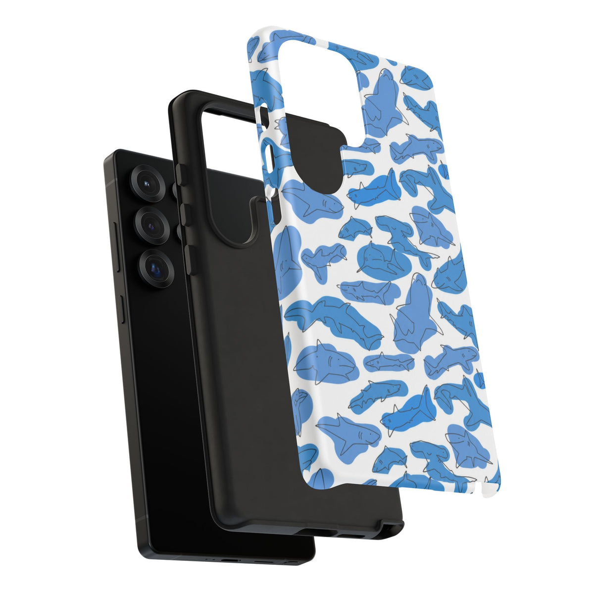 Cartoony Water Art Sharks Samsung Case
