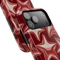 Chrome Shiny Red Stars iPhone Case