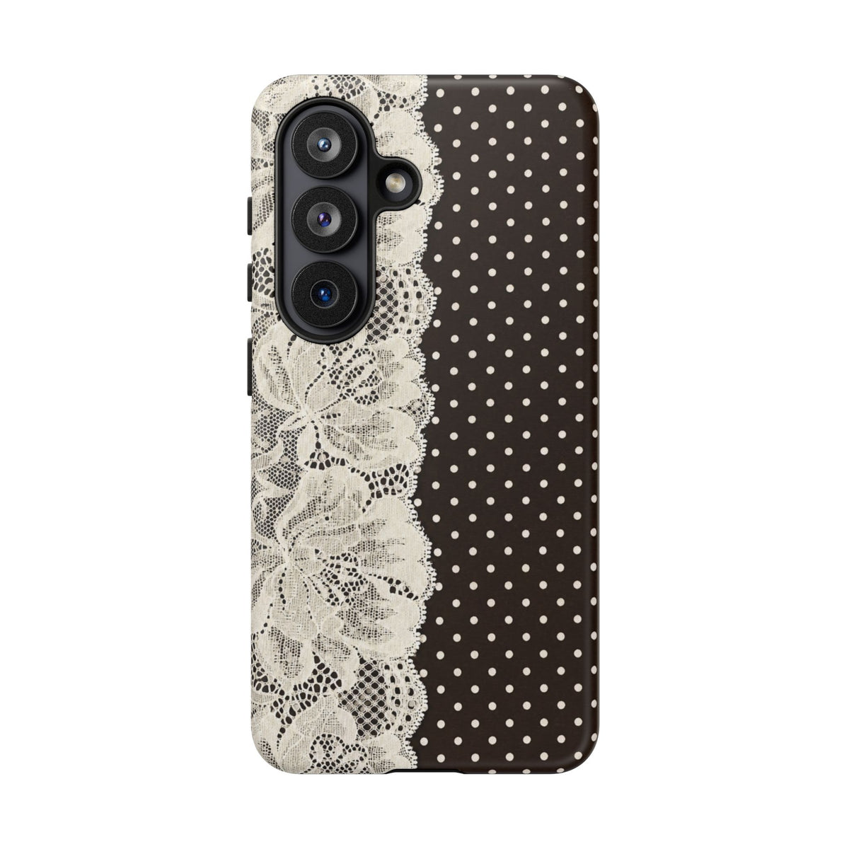 Floral Lace Brown Polka Dot Samsung Case