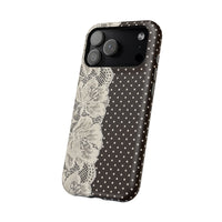 Floral Lace Brown Polka Dot iPhone Case
