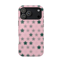 Pink And Green Pixelated Star iPhone Case