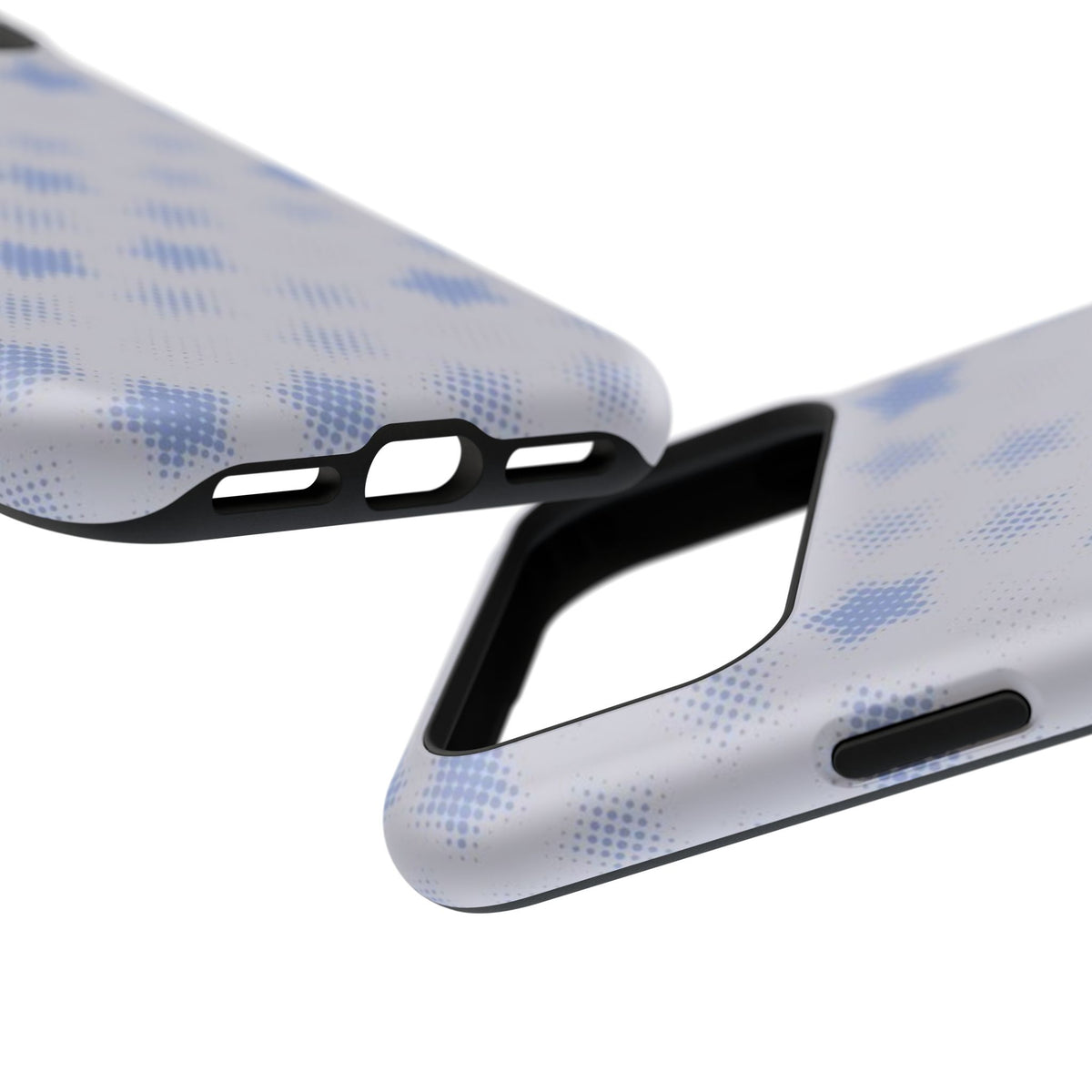 Blue And White Pixelated Star iPhone Case