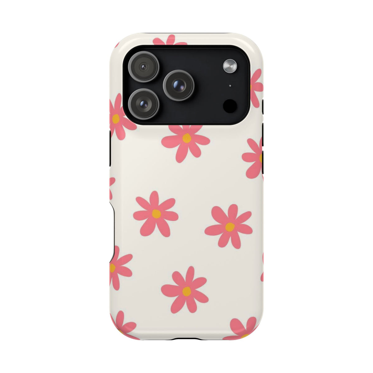 Pink And White Cutesy Flower iPhone Case