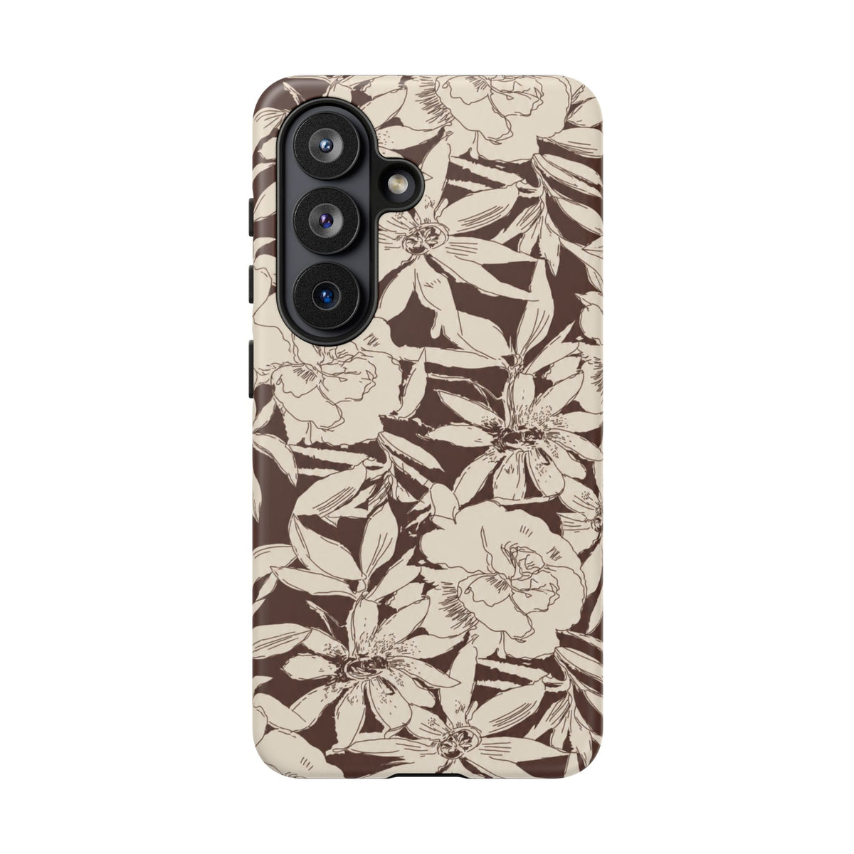 Brown Floral Samsung Case